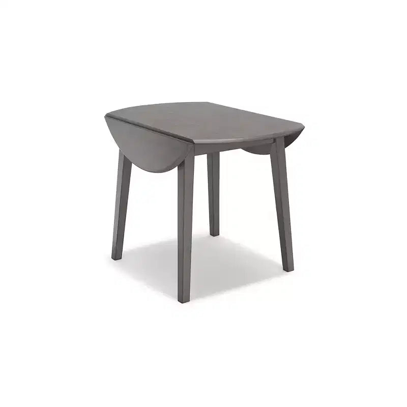 MDF and Hardwood Drop Leaf Round Dining Table Gray 42.75''x30''