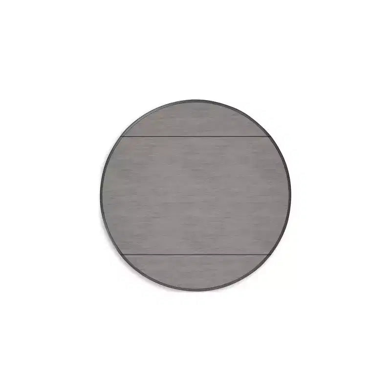 Tavolo da pranzo rotondo con ante a ribalta in MDF e legno massello grigio 42.75''x30''