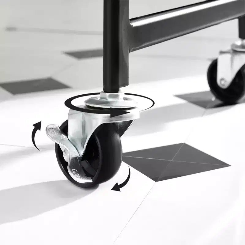 Carrello Portaoggetti a 3 Piani in Acciaio con Cesti a Rete e Ruote Bloccabili 41,4x30,7x79 cm