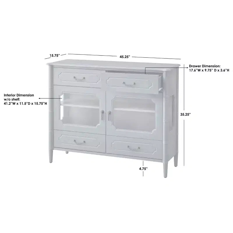 Madia credenza con ante e cassetti per sala da pranzo – Stile rustico/country