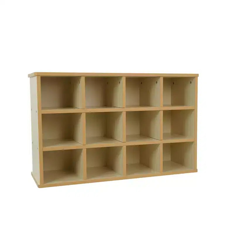 Factory Direct Partners Kids' 24 Cubby Storage Cabinet Almond Maple Wood Laminate
