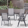 Set di 4 sedie pieghevoli Outsunny per patio, dal design semplice ed elegante, comode per terrazza, giardino, cortile e viaggio