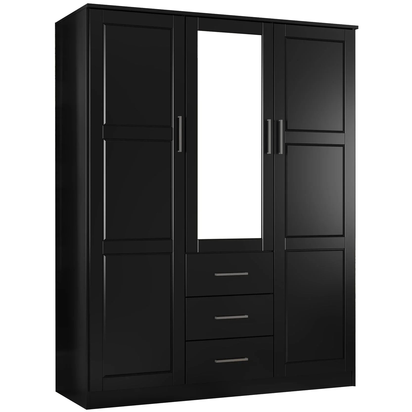 Palace Imports Armadio a 3 ante Cosmo 100% legno massello con ante in legno massello o a specchio