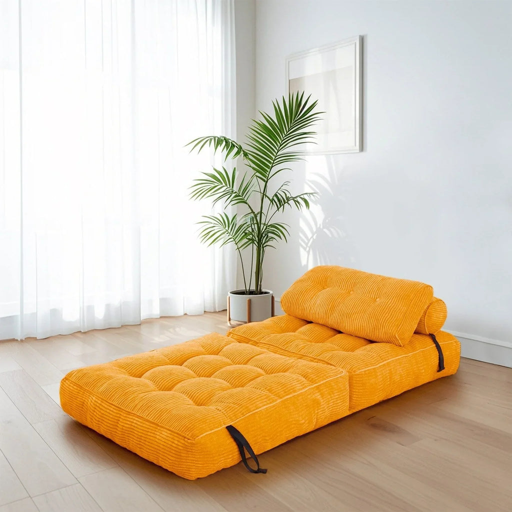 Divano Letto Pieghevole in Velluto a Coste, Singolo
