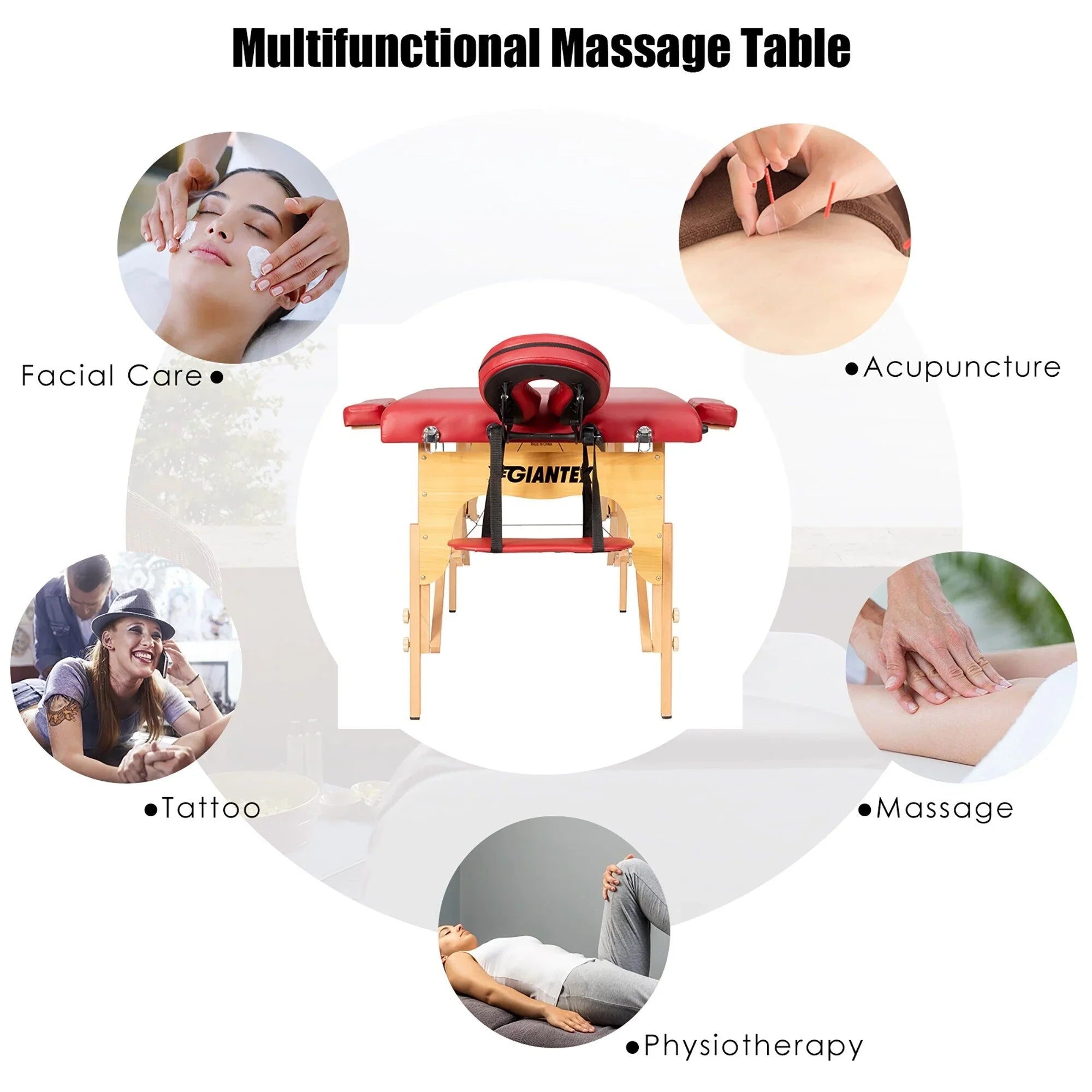 Lettino da massaggio portatile 84L regolabile per viso e spa con borsa per il trasporto